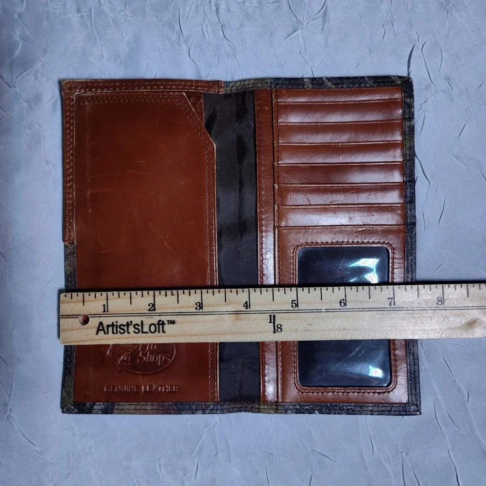 3D Camo Rodeo Wallet Mens Camo Leather Shotgun Shell Western Whip Stitch